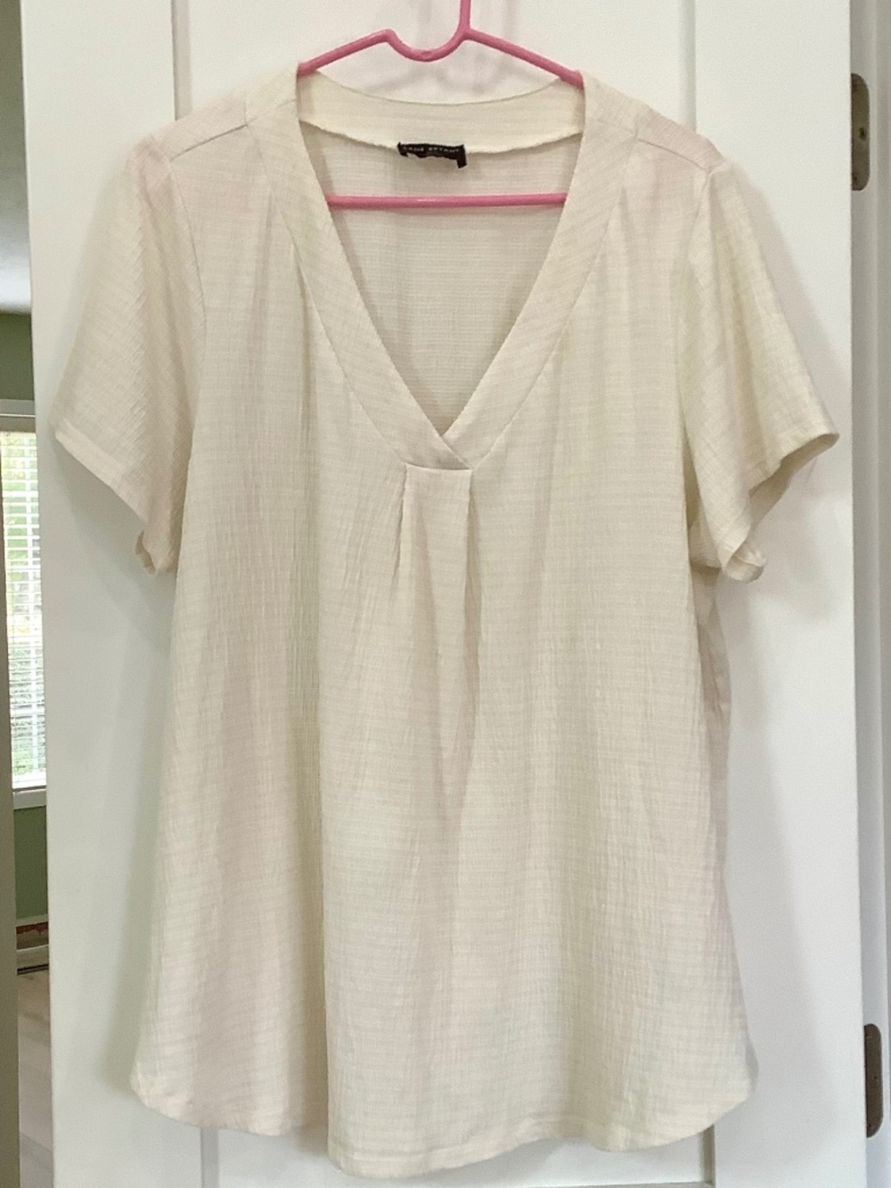Lane Bryant Textured Cap Sleeve V-Neck Top